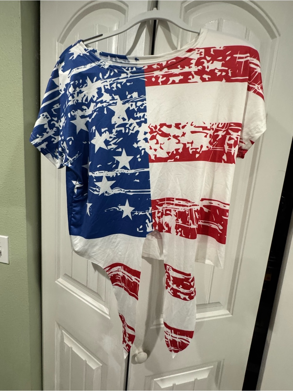Patriotic American Flag Graphic Tee - Red White Blue